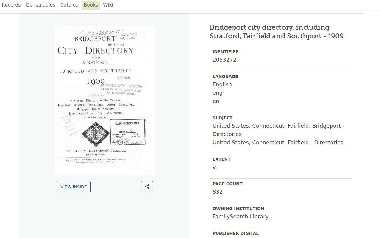 Fairfield city directory 1909 regional scan