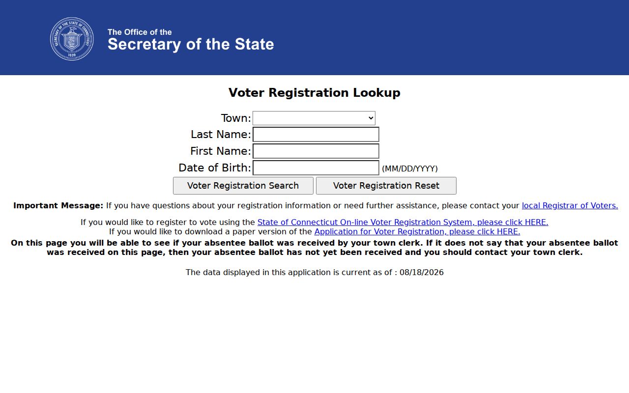 Fairfield residents directory Connecticut voter lookup