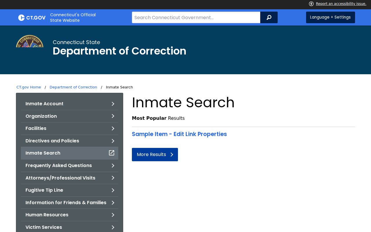 Fairfield residents directory Connecticut DOC inmate search