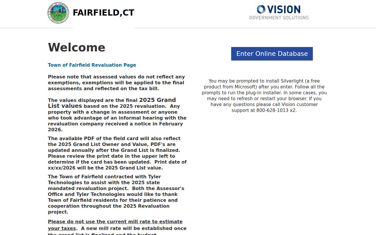 Fairfield residents directory Vision property search