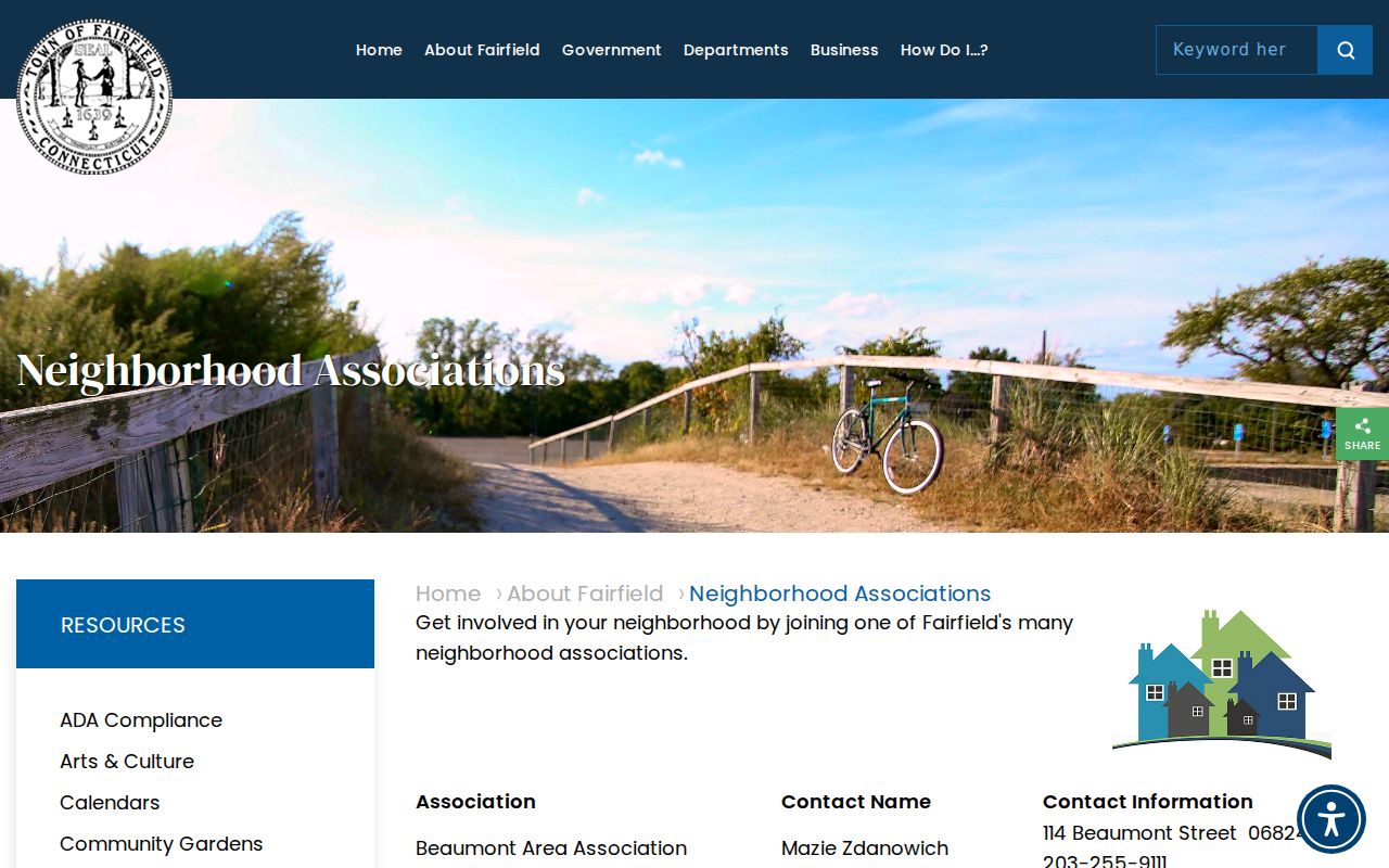 Fairfield neighbors official neighborhood association list