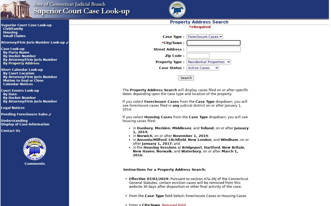 Fairfield resident lookup court property address search