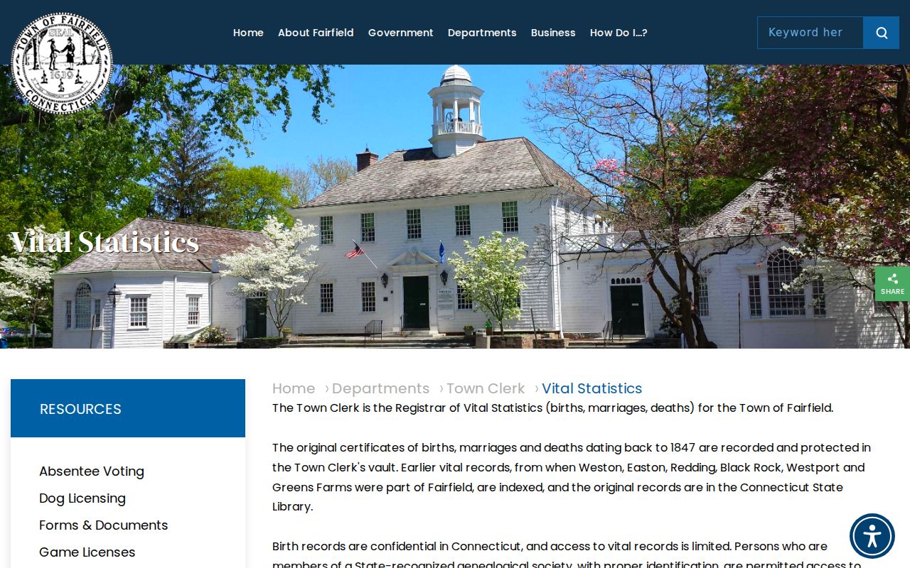 Fairfield resident lookup Fairfield vital statistics records